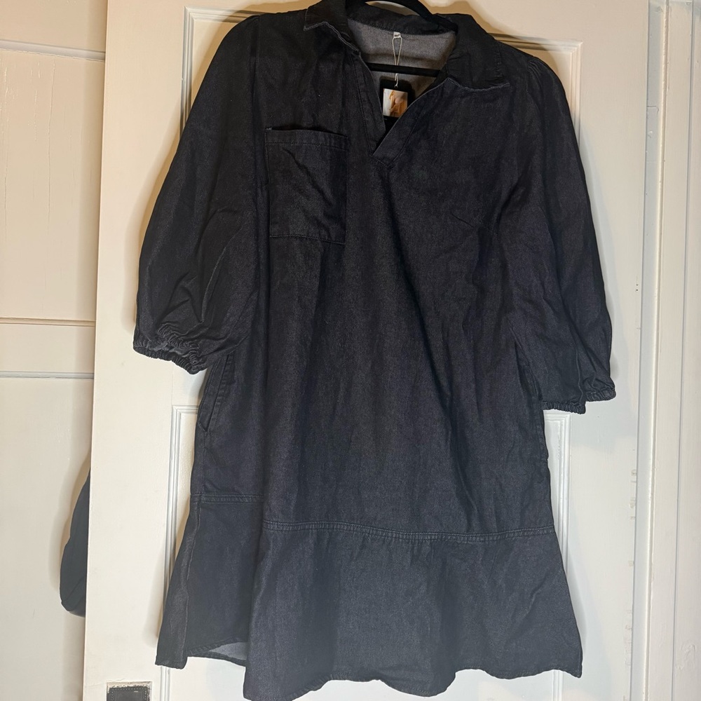 Black Denim Dress NWT